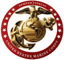 USMC Enlisted Red Circle Large Wall Emblem 19&quot;x19&quot; Marine Corps Semper FI - £59.91 GBP