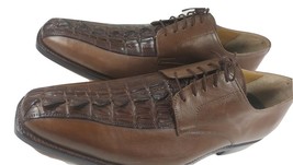 Men Brown Color Genuine Crocodile Leather Shoes Grade A Horn Back US Size 9-10 - £143.84 GBP