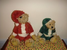 Boyds Bears Nicholas And Elgin Plush Santa Elf Bears - £13.21 GBP