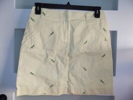 J.Crew Light Yellow Embroidered Lizard Cotton Skirt Size 6 Women's - $22.00