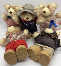 1986  Furskin Plush  6 “-7&quot;  Lot Of  5 Teddy Bears Wendy’s Vintage Promo Toy - $14.95