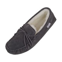 Snugrugs Men&#39;s Alfie, Wool Lined Moccasin Low-Top Slippers, Grey (Dark Grey), 12 - $62.00