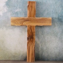 9.5&#39; Olive Wood Cross (Wavy Edge). Simple Design Is Great for Wall Hangi... - £39.29 GBP