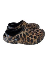 CROCS Cheetah Classic Clogs Faux Fur Lined Womens 7 Mens 5 Clog Dual Comfort - £22.24 GBP