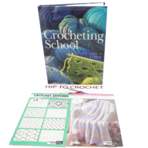 Beginning Crochet 4 Book Lot Crocheting School, Hip to Crochet, Ripples ... - $19.79