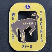 West Virginia Lions Club Horse Gold Tone Enamel 88-89 - £7.84 GBP
