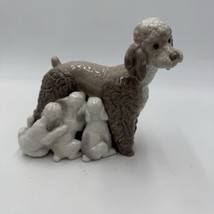 Lladro Spain Porcelain Figurine 1257 Poodle with 5 Nursing Puppies Rare ... - £125.10 GBP