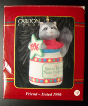 Carlton Cards Heirloom Christmas Ornament 1996 Friend Raccoon in Honey Pot Boxed - $5.99
