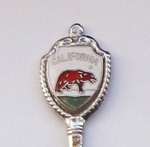 Collector Souvenir Spoon USA California Republic Flag Bear Cloisonne - £2.34 GBP