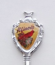 Collector Souvenir Spoon USA Illinois Northern Cardinal Violet Emblem - £2.34 GBP