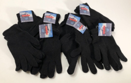 Winterlace Stretchy Magic Winter Black Gloves Womens One Size Lot of 8 P... - £7.92 GBP