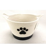 Pet Toy Storage Basket with Pet Paw Print Design Rope Storage Basket w/ ... - £4.69 GBP
