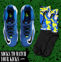 SPLATTER Socks for N Air Griffey Max 1 Varsity Royal Volt Black White Shirt - £16.36 GBP