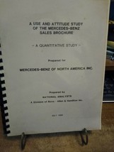 a use and attitude study of the mercedes benz sales brochure 1982 - $24.75