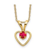 Children&#39;s July Ruby Birthstone Heart Necklace - €145,86 EUR