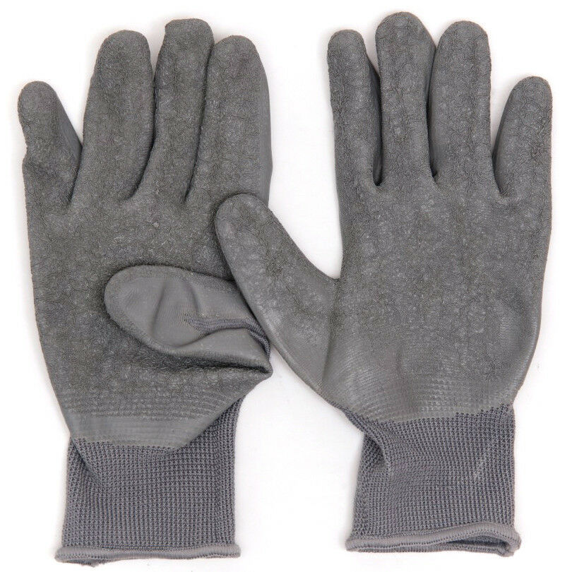 Textured Latex Coated HIGH GRIP Work Gardening Gloves Gray Men Size Smal... - $1.99+