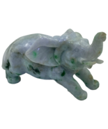 Green Lavender Natural Type A Jade Jadeite Carved Elephant Statue - £2,312.92 GBP