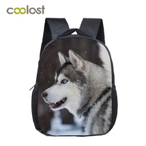 Lovely Tongue Out Husky Student Backpack Animal Print School Bag For Teenager Wo - £19.80 GBP