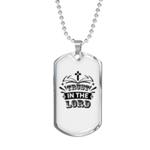 The Lord Trust Christian Necklace Stainless Steel or 18k Gold Dog Tag 24&quot; Chain - £38.16 GBP+