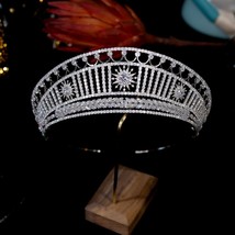 New European Vintage Tiaras  Cubic Zirconia Crystal Crowns For Women Bridal Wedd - £112.60 GBP