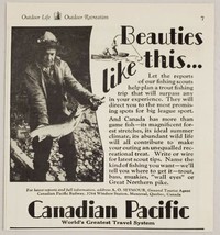 1929 Print Ad Canadian Pacific Railway Travel Man Catches Huge Fish in Canada - £8.53 GBP