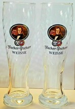 Hacker-Pschorr Weisse Swirl Beer Glasses .5 Liter 9 3/4&quot; Tall Barware Glass - £19.53 GBP