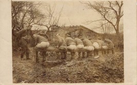 XRARE World War 1 real photo post card: Group of soldiers using latrine ... - £313.34 GBP