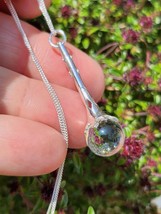 Boule de cristal quartz collier pendentif baguette en argent sterling 925... - £32.88 GBP