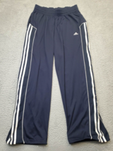 adidas Track Pants Men&#39;s S Navy Polyester Three Stripes Clima Cool Elastic Waist - £15.15 GBP