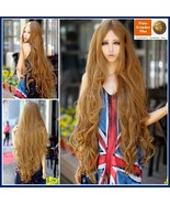 Flaxen Natural Color Blonde Extra Long Wave Layered Length Center Parted... - £70.30 GBP