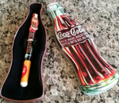 COCA COLA Collectible Ceramic Roller Ball Pen in Tin Case 1996 - £3.09 GBP