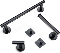 This Wall-Mounted Set Of Five Matte-Black Bathroom Hardware Pieces (Sus304 - £29.77 GBP