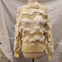 Women&#39;s White Fur Knit Sweater - £19.34 GBP