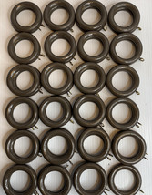 47 Café Curtain Rings Wood Brown Painted Vintage 1.75” Inside 2.75 Outside Diam - £27.98 GBP