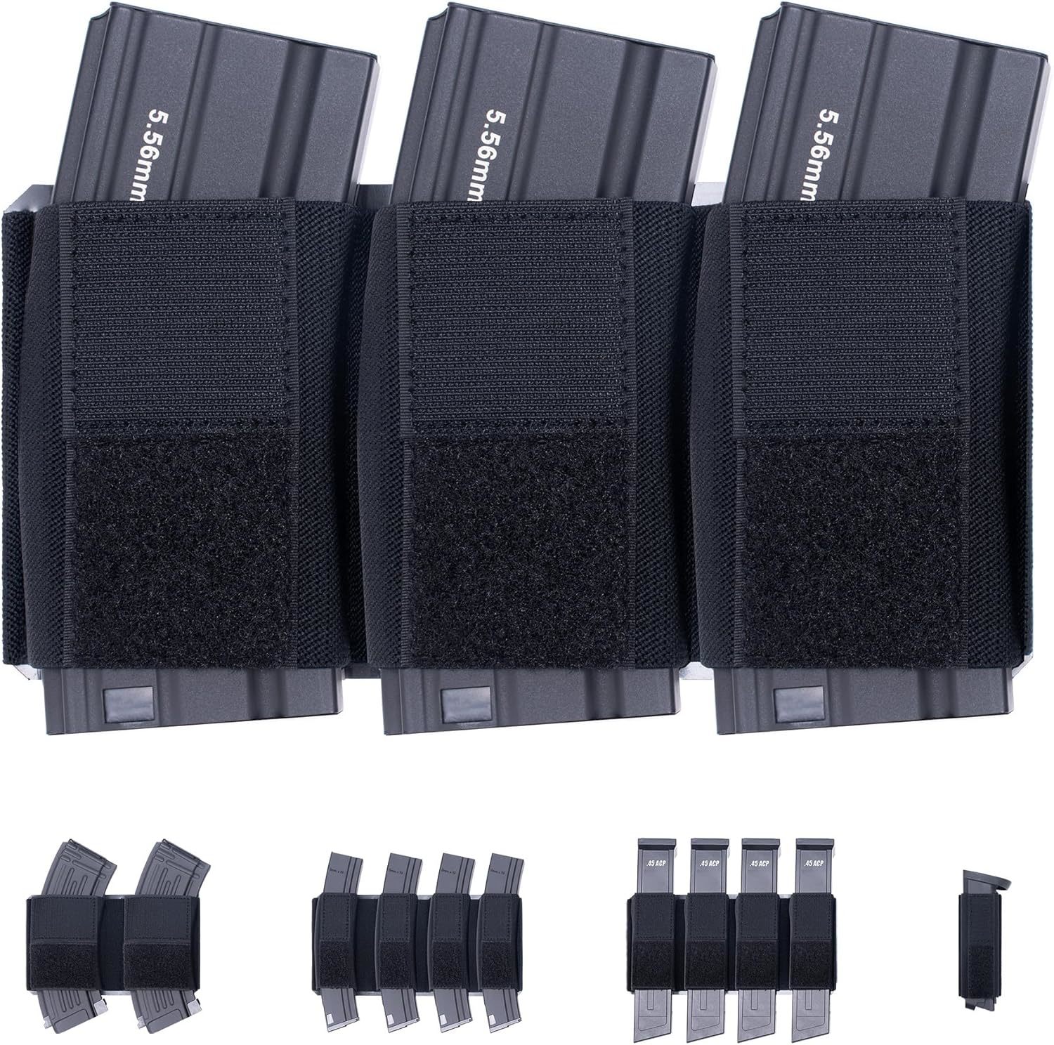 Magazine Holder Insert Pouch Elastic Holster For 5.56/5.45/7.62/9Mm/.45 ... - $41.99