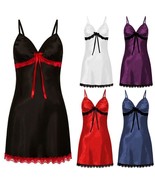 Women Nighte Dress Plus Size Sleeping dress Lace Bow Lingerie Babydoll S... - $24.50 CAD
