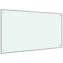 vidaXL Tempered Glass Kitchen Backsplash 39.4"x23.6" White Easy Clean - $128.49