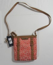 Tommy Hilfiger Crossbody Bag Xbody Handbag TH Logo Coral / Beige NWT NEW - $29.99