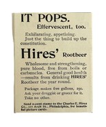 Hires Root Beer Soda Pop 1894 Advertisement Victorian It Pops Beverage A... - £14.93 GBP