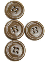 Vintage Lot of 4 Glossy light Chocolate Brown Plastic Buttons Made USA  .90 - £2.96 GBP