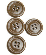 Vintage Lot of 4 Glossy light Chocolate Brown Plastic Buttons Made USA  .90 - £2.96 GBP