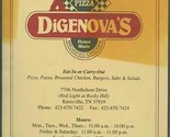 Digenova&#39;s Home Made Pizza Menu Knoxville Tennessee 1990&#39;s - $17.82