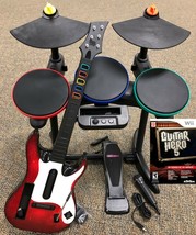 Guitar Hero 5 Super Bundle BAND SET Kit Drums+Mic+Guitar Game Nintendo Wii Wii-U - £363.04 GBP