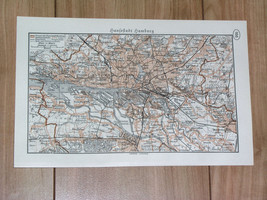 1937 Vintage Map Of Vicinity Of Hamburg / Altona Blankenese / Germany - £21.25 GBP