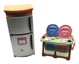 Fisher Price Loving Family Kitchen Refrigerator and Twins Highchair - $15.36 CAD