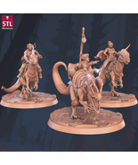 3D Printed STL Miniatures Mounted Raider Set 28 - 32mm War Gaming D&amp;D - €13,50 EUR+
