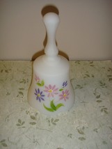 Fenton White Satin Bell Hand Painted With Floral - £13.06 GBP