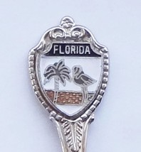 Collector Souvenir Spoon USA Florida Palm Flamingo Emblem - £2.38 GBP