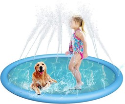 68&quot; Splash Pad for Kids Dog Thicken Sprinkler Pool Outdoor Water Toys - £9.54 GBP