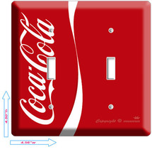 New Vertic Red Coca Cola Classic Double Light Switch Cover Wall Plate Retro Coke - £18.37 GBP